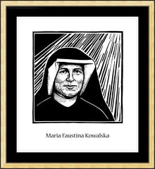Wall Frame Gold - St. Maria Faustina Kowalska by J. Lonneman