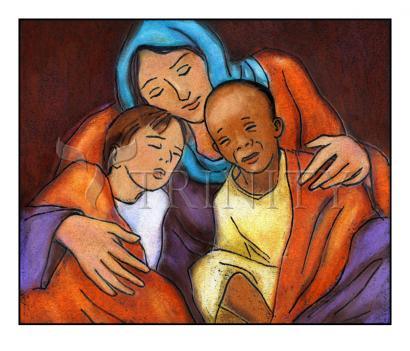 Wall Frame Espresso, Matted - Mother of Mercy by Julie Lonneman - Trinity Stores
