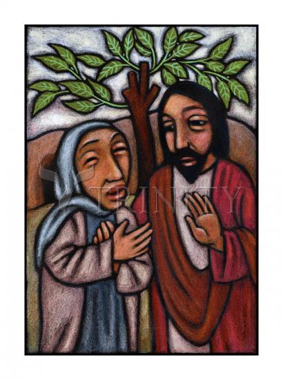 Acrylic Print - Lent, 5th Sunday - Martha Pleads With Jesus by Julie Lonneman - Trinity Stores