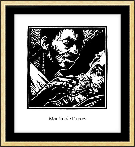 Wall Frame Gold, Matted - St. Martin de Porres by Julie Lonneman - Trinity Stores
