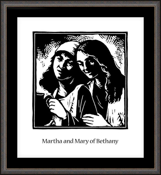 Wall Frame Espresso, Matted - St. Martha and Mary by Julie Lonneman - Trinity Stores