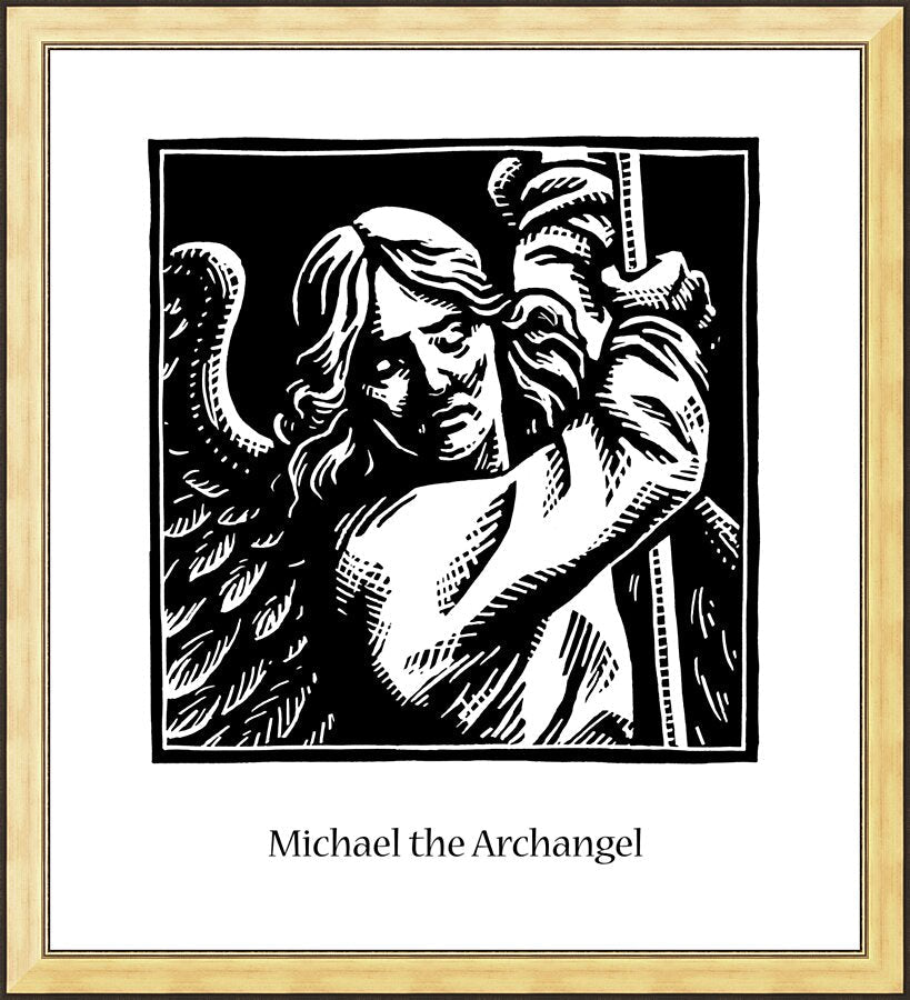 Wall Frame Gold - St. Michael Archangel by J. Lonneman