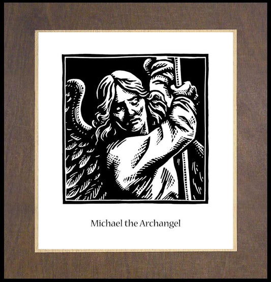 St. Michael Archangel - Wood Plaque Premium