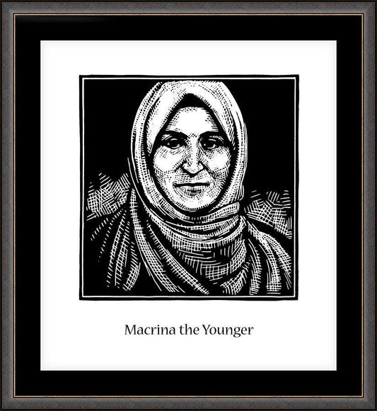 Wall Frame Espresso, Matted - St. Macrina the Younger by Julie Lonneman - Trinity Stores