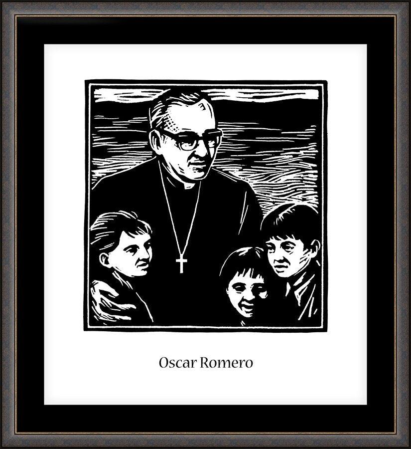 Wall Frame Espresso, Matted - St. Oscar Romero by Julie Lonneman - Trinity Stores