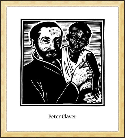 Wall Frame Gold - St. Peter Claver by Julie Lonneman - Trinity Stores