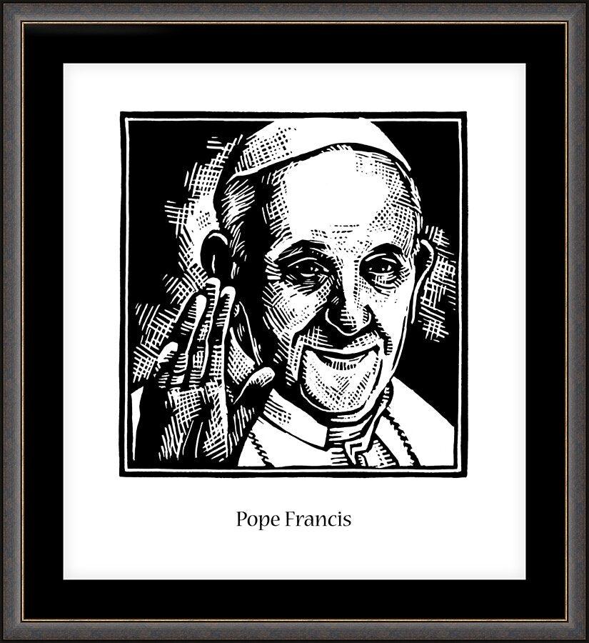 Wall Frame Espresso, Matted - Pope Francis by Julie Lonneman - Trinity Stores