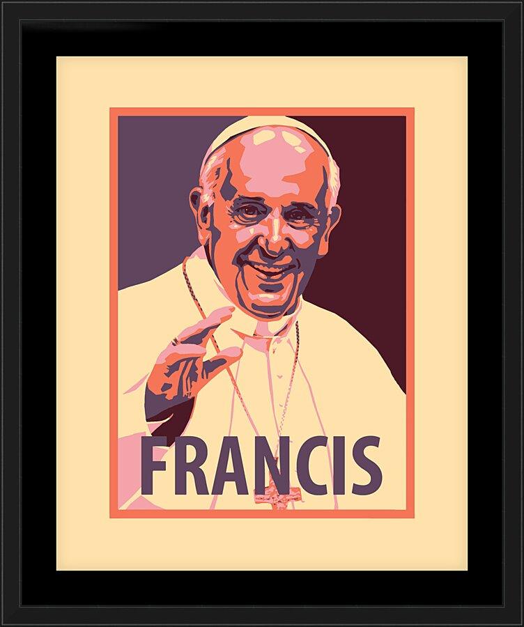 Wall Frame Black, Matted - Pope Francis by Julie Lonneman - Trinity Stores
