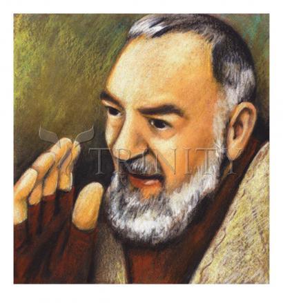 Wall Frame Black, Matted - St. Padre Pio by Julie Lonneman - Trinity Stores