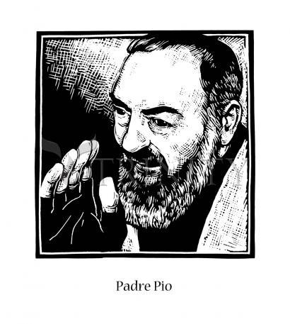 Wall Frame Espresso, Matted - St. Padre Pio by Julie Lonneman - Trinity Stores