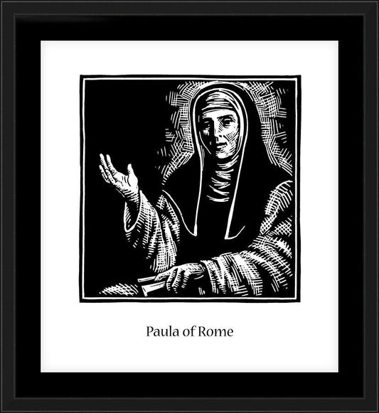 Wall Frame Black, Matted - St. Paula of Rome by Julie Lonneman - Trinity Stores