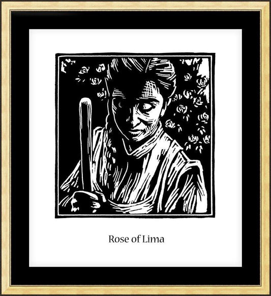 Wall Frame Gold, Matted - St. Rose of Lima by Julie Lonneman - Trinity Stores