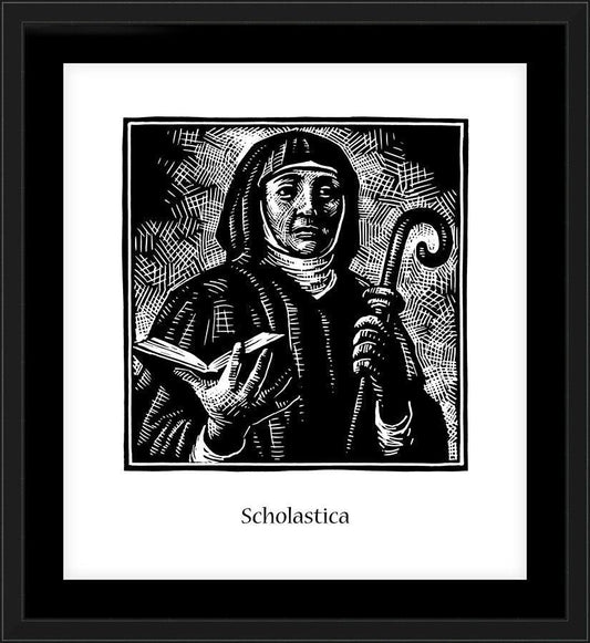 Wall Frame Black, Matted - St. Scholastica by Julie Lonneman - Trinity Stores