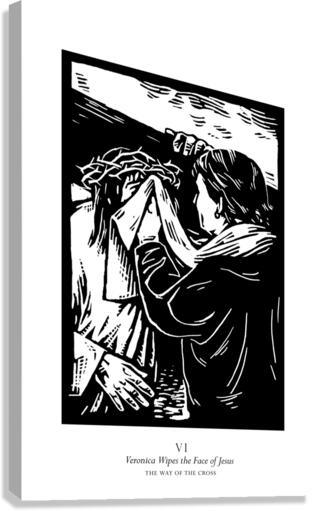 Canvas Print - Traditional Stations of the Cross 06 - St. Veronica Wipes the Face of Jesus by Julie Lonneman - Trinity Stores