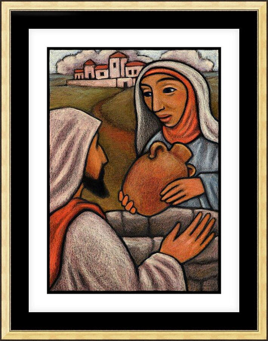 Wall Frame Gold, Matted - Lent, 3rd Sunday - Woman at the Well by Julie Lonneman - Trinity Stores