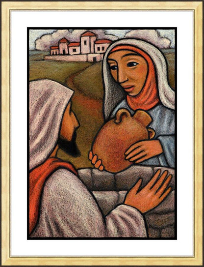Wall Frame gold - Lent, 3rd Sunday - Woman at the Well by Julie Lonneman - Trinity Stores