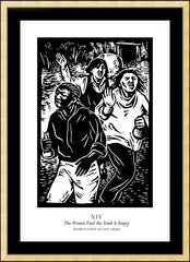 Wall Frame Gold - Women's Stations of the Cross 14 - The Women Find the Tomb is Empty by J. Lonneman