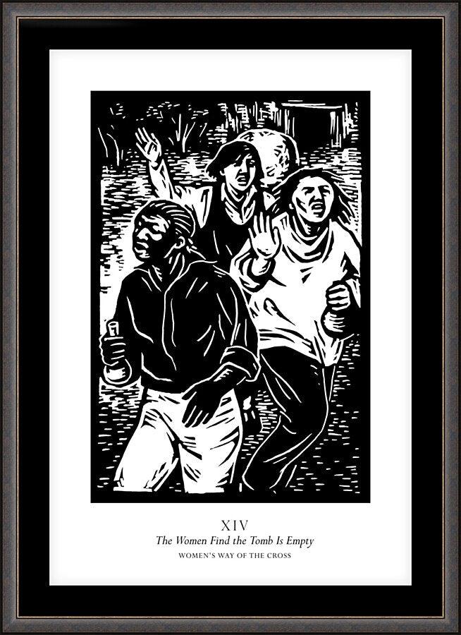 Wall Frame Espresso, Matted - Women's Stations of the Cross 14 - The Women Find the Tomb is Empty by Julie Lonneman - Trinity Stores