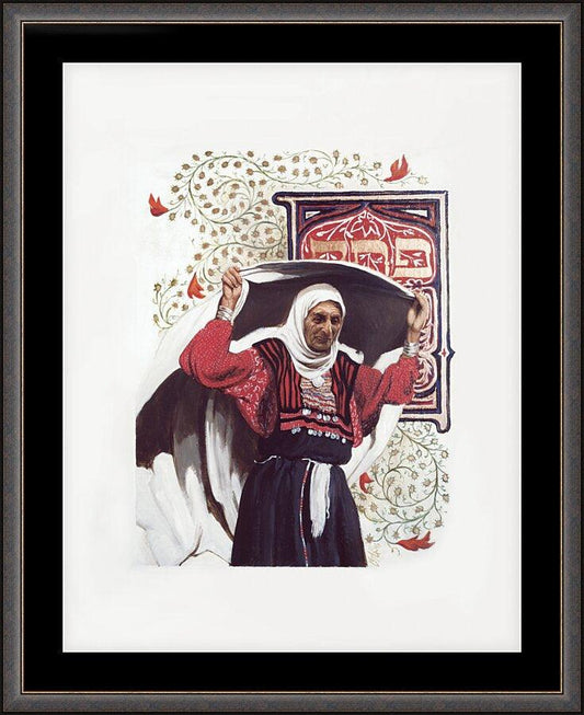 Wall Frame Espresso, Matted - St. Anna the Prophetess by Louis Glanzman - Trinity Stores