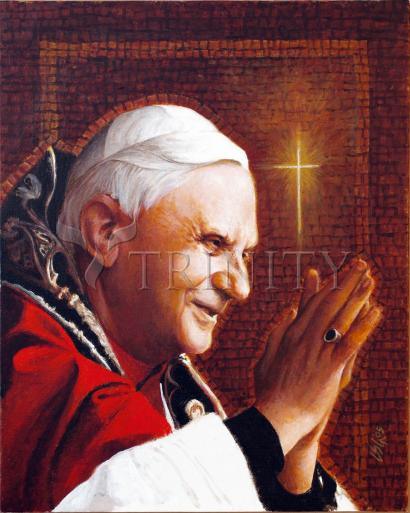 Wall Frame Espresso, Matted - Pope Benedict XVI by Louis Glanzman - Trinity Stores
