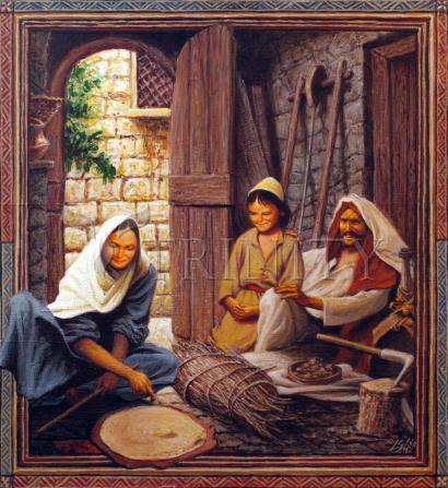Wall Frame Espresso, Matted - Holy Family by Louis Glanzman - Trinity Stores