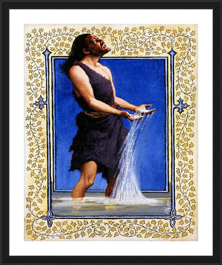 Wall Frame Black, Matted - St. John the Baptist by Louis Glanzman - Trinity Stores