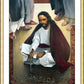 Wall Frame Gold, Matted - Jesus Writing In The Sand by Louis Glanzman - Trinity Stores
