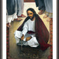 Wall Frame Espresso, Matted - Jesus Writing In The Sand by Louis Glanzman - Trinity Stores