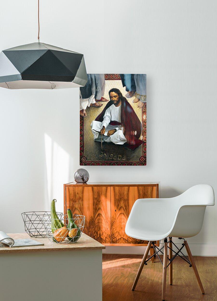 Metal Print - Jesus Writing In The Sand by Louis Glanzman - Trinity Stores