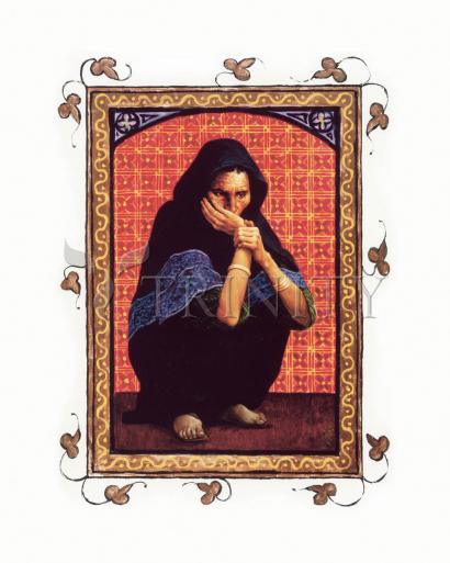 Wall Frame Espresso, Matted - Woman with a Hemorrhage by Louis Glanzman - Trinity Stores