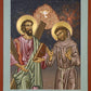 Wall Frame Espresso, Matted - Sts. Andrew and Francis of Assisi by L. Williams