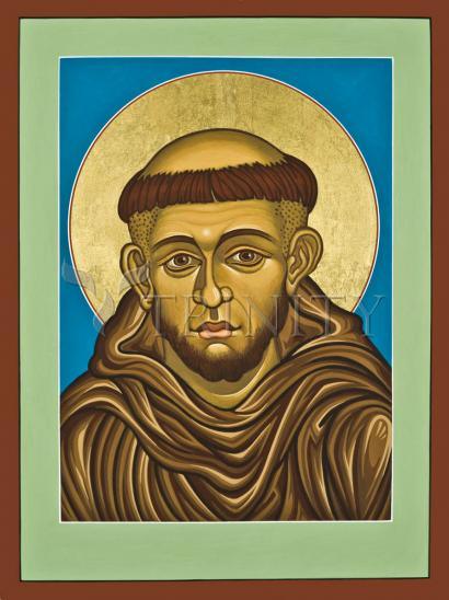 Wall Frame Gold, Matted - St. Francis of Assisi by Lewis Williams, OFS - Trinity Stores