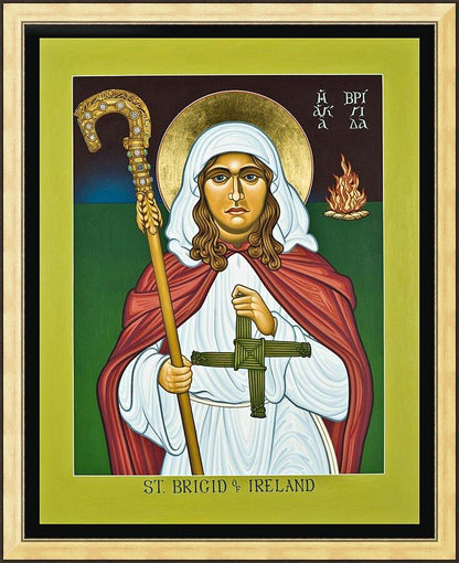 Wall Frame Gold - St. Brigid of Ireland by Lewis Williams, OFS - Trinity Stores