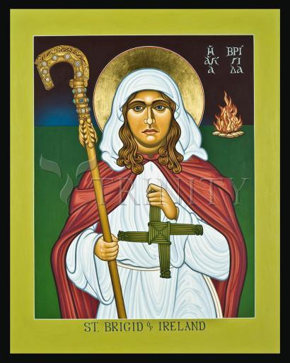 Wall Frame Gold, Matted - St. Brigid of Ireland by Lewis Williams, OFS - Trinity Stores