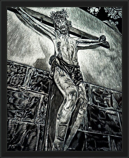 Wall Frame Black - Crucifix, Coricancha, Peru by Lewis Williams, OFS - Trinity Stores