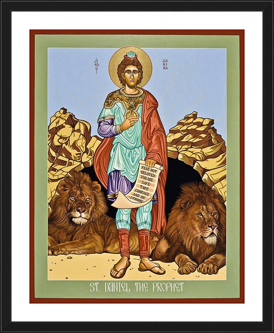 Wall Frame Black, Matted - St. Daniel in the Lion's Den by L. Williams