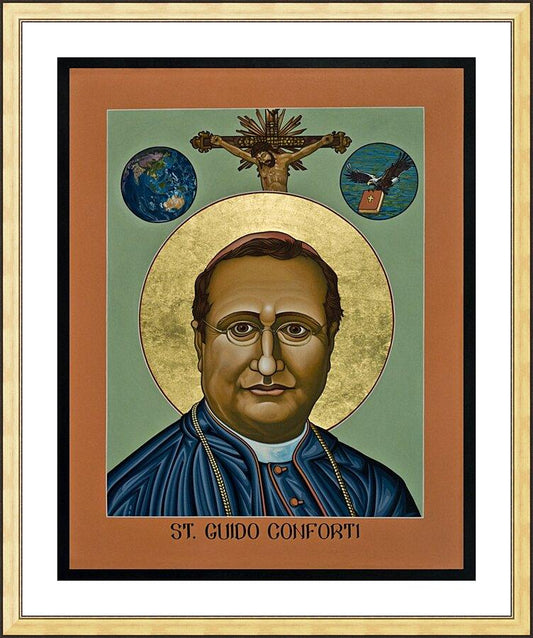 Wall Frame Gold, Matted - St. Guido Maria Conforti by Lewis Williams, OFS - Trinity Stores