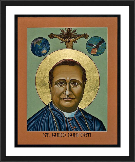 Wall Frame Black, Matted - St. Guido Maria Conforti by Lewis Williams, OFS - Trinity Stores