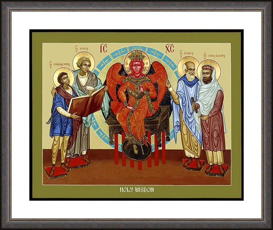 Wall Frame Espresso, Matted - Holy Wisdom by Lewis Williams, OFS - Trinity Stores