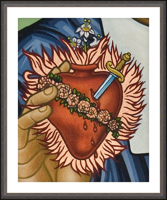 Wall Frame Espresso, Matted - Immaculate Heart of Mary by Lewis Williams, OFS - Trinity Stores