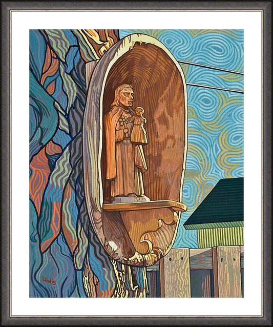 Wall Frame Espresso, Matted - St. Joseph and Infant Jesus by Lewis Williams, OFS - Trinity Stores