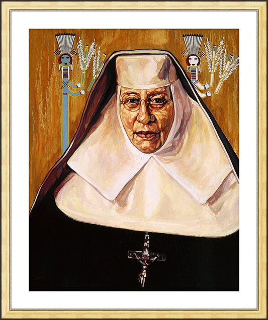 Wall Frame Gold, Matted - St. Katharine Drexel by Lewis Williams, OFS - Trinity Stores