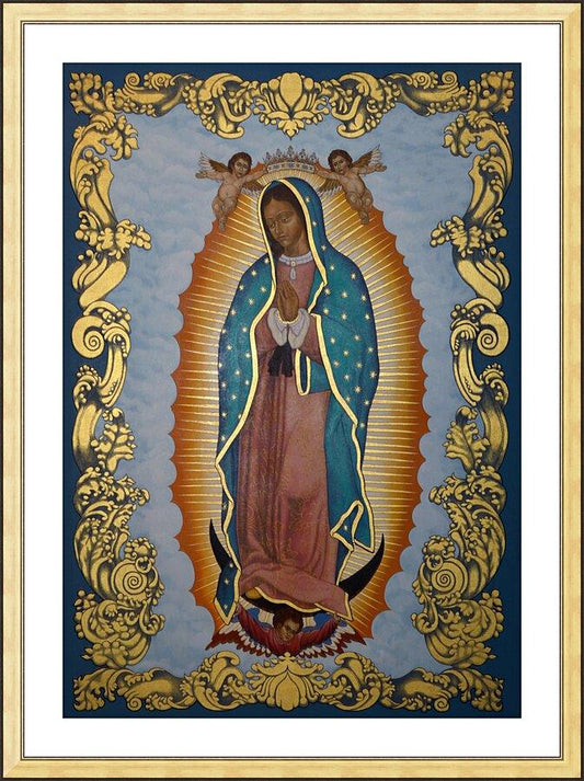 Wall Frame Gold, Matted - Our Lady of Guadalupe by Lewis Williams, OFS - Trinity Stores