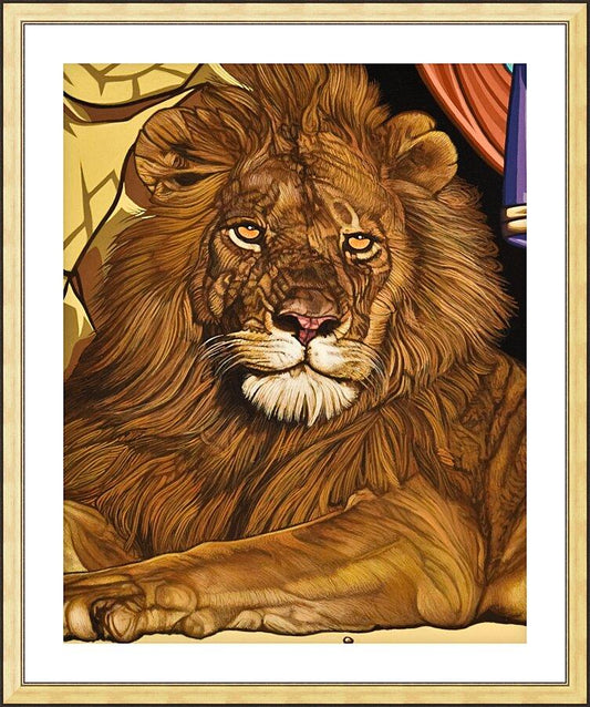 Wall Frame Gold, Matted - Lion of Judah by Lewis Williams, OFS - Trinity Stores