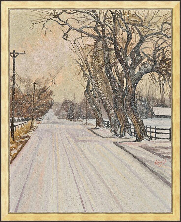 Wall Frame Gold Christmas Scene Montrose, CO by L. Williams trinitystores