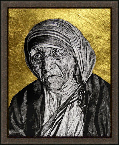 Wall Frame Espresso - St. Teresa of Calcutta: Gift of Silence by Lewis Williams, OFS - Trinity Stores