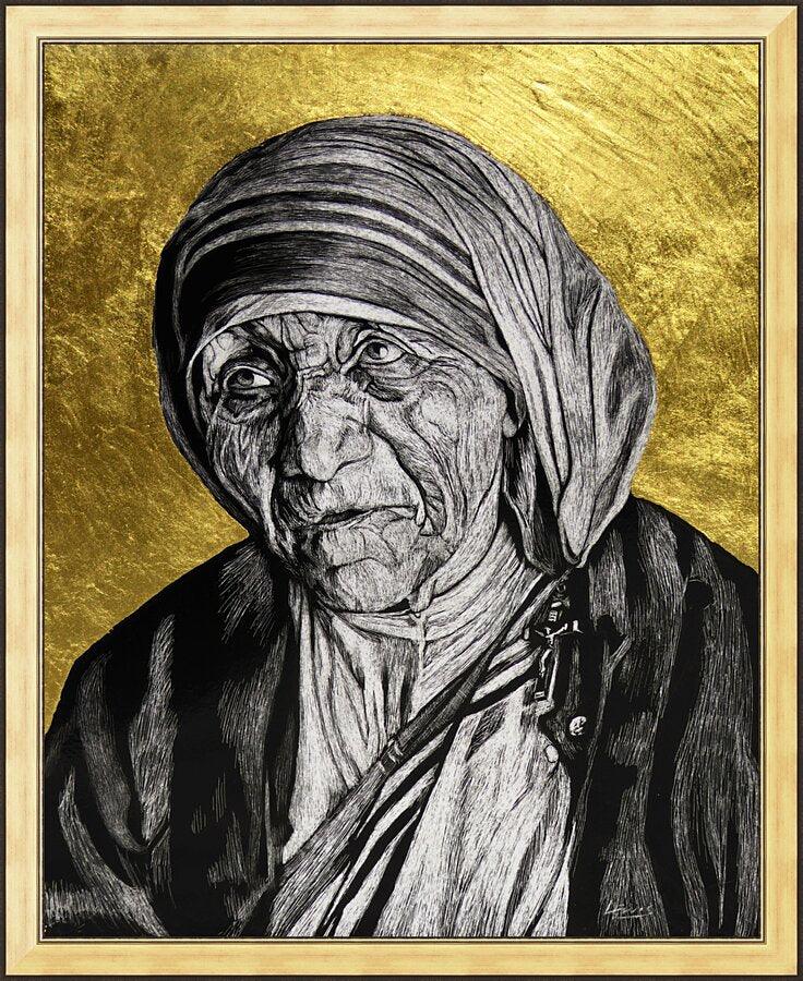 Wall Frame Gold - St. Teresa of Calcutta: Gift of Silence by Lewis Williams, OFS - Trinity Stores