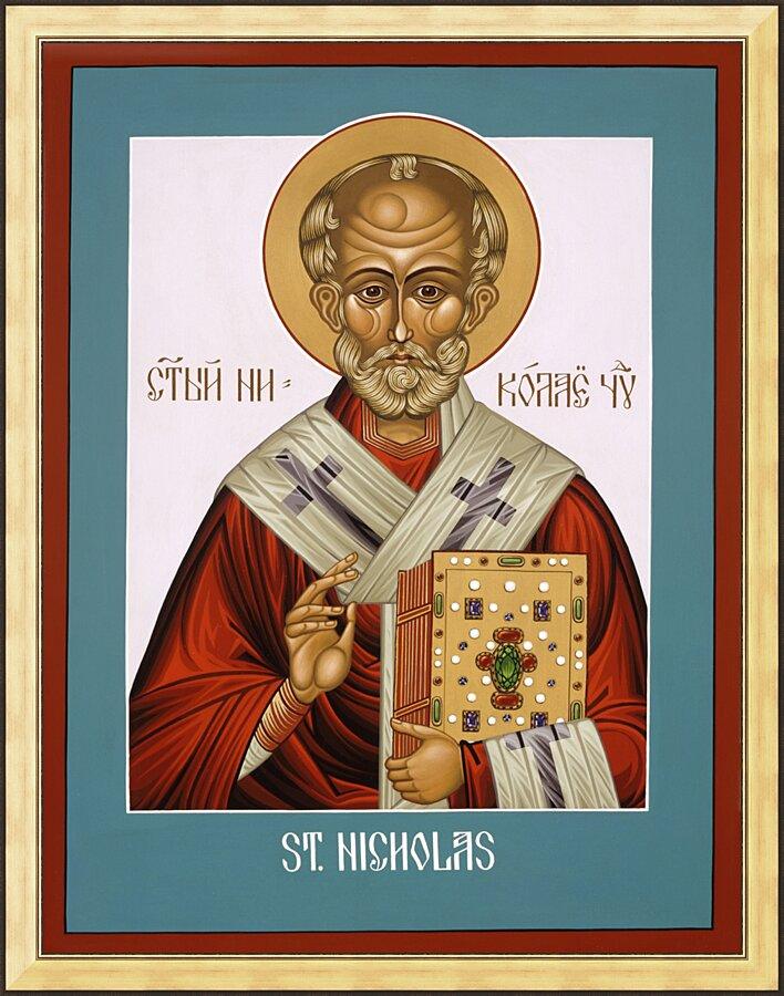Wall Frame Gold - St. Nicholas by Lewis Williams, OFS - Trinity Stores