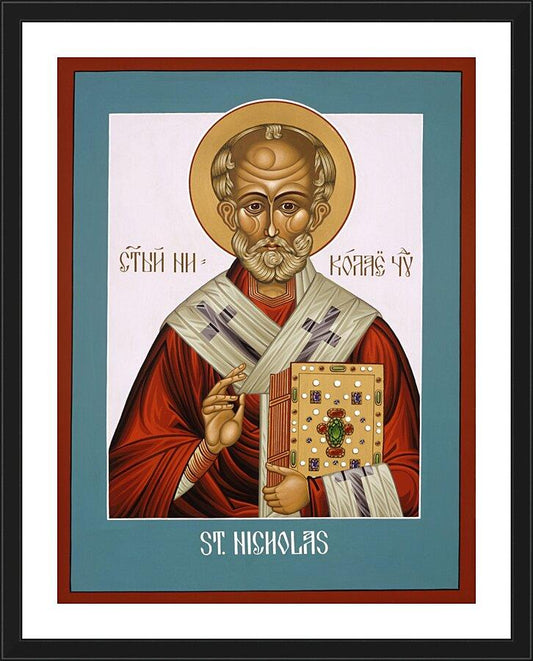 Wall Frame Black, Matted - St. Nicholas by Lewis Williams, OFS - Trinity Stores