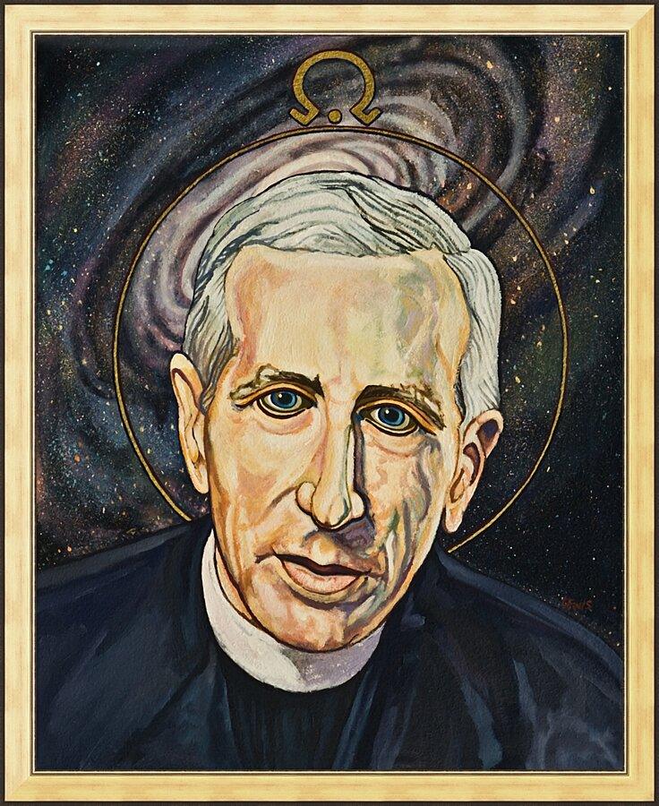 Wall Frame Gold - Fr. Pierre Teilhard de Chardin by Lewis Williams, OFS - Trinity Stores